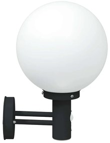 Luzes de Parede Externas com Sensor 2 pcs Aço Inoxidável Preto IP44