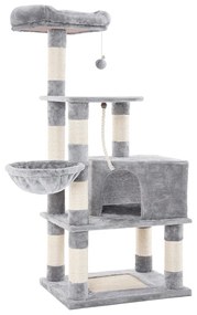 Árvore para gatos FEANDREA, torre de brinquedos, 138 cm, cinza claro PCT60W