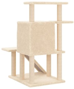 Árvore p/ gatos c/ postes arranhadores sisal 97 cm cor creme