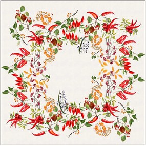 Toalha de mesa em linho lavado Piments