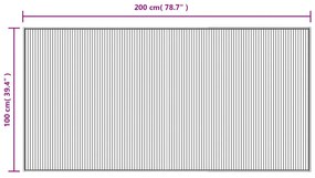 Tapete retangular 100x200 cm bambu castanho-escuro