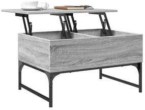 Mesa de centro 70x50x40 cm deriv. madeira/metal cinzento sonoma