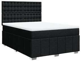 Cama com molas/colchão 160x200 cm tecido preto