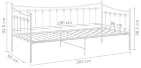 Sofá-cama 90x200 cm metal branco