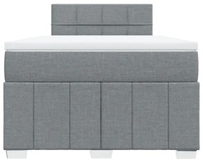 Cama boxspring com colchão 120x190 cm tecido cinzento-claro