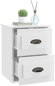 Mesas de cabeceira parede 2 pcs 41,5x36x53 cm branco brilhante