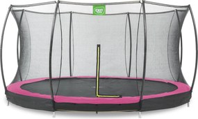 Trampolim redondo chão Silhouette ø427 cm com rede de segurança - rosa