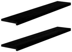 vidaXL Soleiras da janela 2 pcs 140x30x2 cm carvalho castanho-escuro