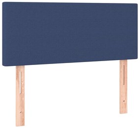 Cama box spring c/ colchão e LED 90x190 cm tecido azul