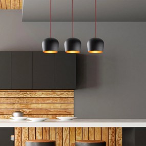 Chandelier Berceste – Preto e Vermelho – 74 x 22 cm