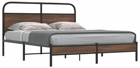 vidaXL Estrutura cama s/ colchão derivados madeira carvalho castanho