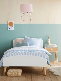 Cama de criança Montessori, TEMA CONFETES branco/madeira