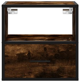 Mesas de cabeceira de parede 2 pcs 40x31x39,5cm carvalho fumado