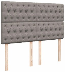 Cama com molas/colchão 140x200 cm tecido castanho-acinzentado