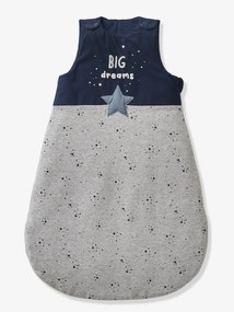Saco de bebé sem mangas, BIG DREAMS, Oeko Tex® azul escuro liso com motivo