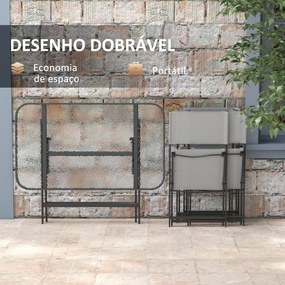 Conjunto de Refeição Mesa e 4 Cadeiras Dobráveis Conjunto de Refeição