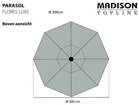 Guarda-sol de jardim Flores Luxe 300cm redondo vermelho tijolo