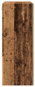 Armário Montado na Parede com Portas de Vidro - Madeira Velha - 69.5x3