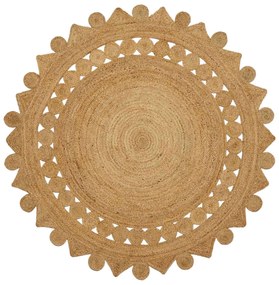 vidaXL Tapete Castanho Ø 180 cm Juta