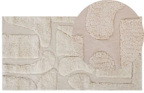 Tapete de algodão creme 80 x 150 cm DIYADIN Beliani