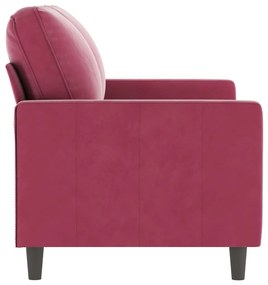 Sofá de 2 lugares veludo 120 cm vermelho tinto