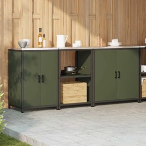 Conjunto de Armazenamento de Cozinha 3 pcs Verde Oliva