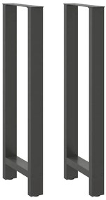 Pés para mesa de bar antracite 2 peças 40x(110-111) cm aço