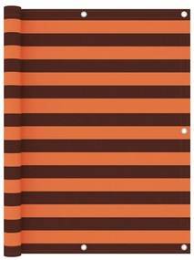 vidaXL Tela de varanda 120x500 cm tecido Oxford laranja e castanho
