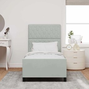 Cama vidaXL Cinza Claro 100x200 cm Veludo