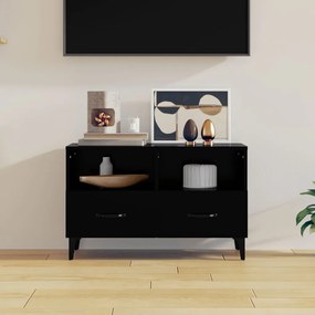 Móvel de TV Calibro com 2 Gavetas e Prateleiras de 80 cm - Preto - Des