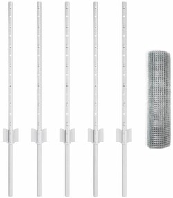 Conjunto de Cerca de Jardim Conjunto de 2 Aço galvanizado Grande