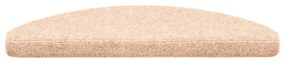 Tapetes de escada autoadesivos 30 pcs 65x21x4 cm creme