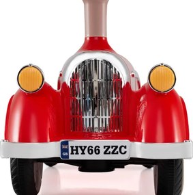 Andarilho montar carro clássico deslizante com volante, buzina, luz LED e espaço de armazenamento sob o assento para crianças de 19 a 36 meses Vermelh