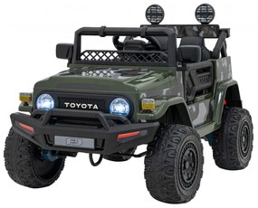 Jipe elétrico para Crianças Toyota FJ Cruiser 12V 4x4, Rodas Espuma EVA, Assentocouro ecológico Verde Camuflado