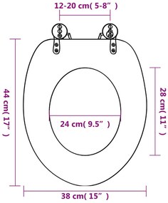 Assentos sanita 2 pcs c/ tampas fecho suave MDF design estrelas