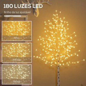 Árvore Cerejeira com 180 Luzes LED IP4 Banco Quente Candeeiro Decorativo com Flor de Cereja com Luz Ajustável em 3 Modos para Sala de Estar Festas Int