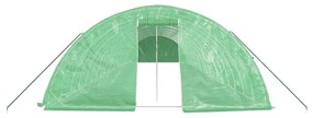 Estufa com estrutura de aço 100 m² 20x5x2,3 m verde