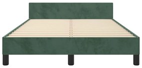 Estrutura de cama com colchão verde escuro 120x190 cm Veludo