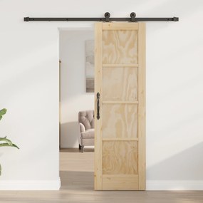 Porta Deslizante vidaXL com Conjunto de Ferragens 61x198,5 cm Madeira