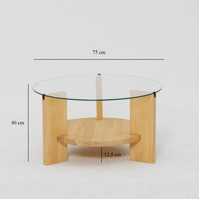 Mesa de Centro Mahal – Carvalho – 75x40x75 cm