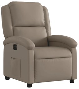Poltrona reclinável elétrica couro artificial cor cappuccino