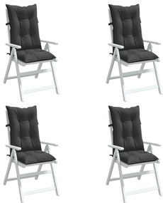 Almofadões para cadeiras altas 4 pcs mesclado tecido antracite
