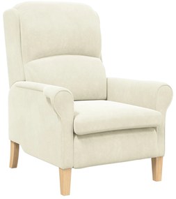 Poltrona Creme Creme Tecido e madeira Médio