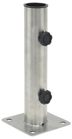 vidaXL Base de guarda-sol para poste de Ø38/48 mm aço prateado