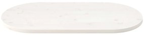 Tampo de mesa oval 90x45x2,5 cm madeira de pinho maciça branco