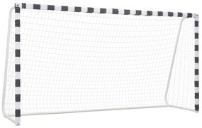 Baliza de futebol 300x160x90 cm metal preto e branco