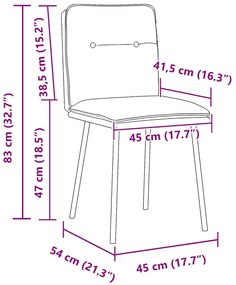 Cadeiras de jantar 2 pcs veludo amarelo