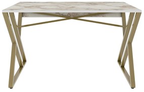 Secretária Gyza – Branco/Dourado – 120x60x75 cm