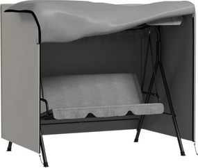 Capa para Móveis de Jardim Capa Protetora para Baloiços de Exterior com Fecho de Correr 177x114x152 cm Cinzento