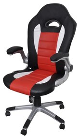 Cadeira de escritório, couro artificial / Vermelho